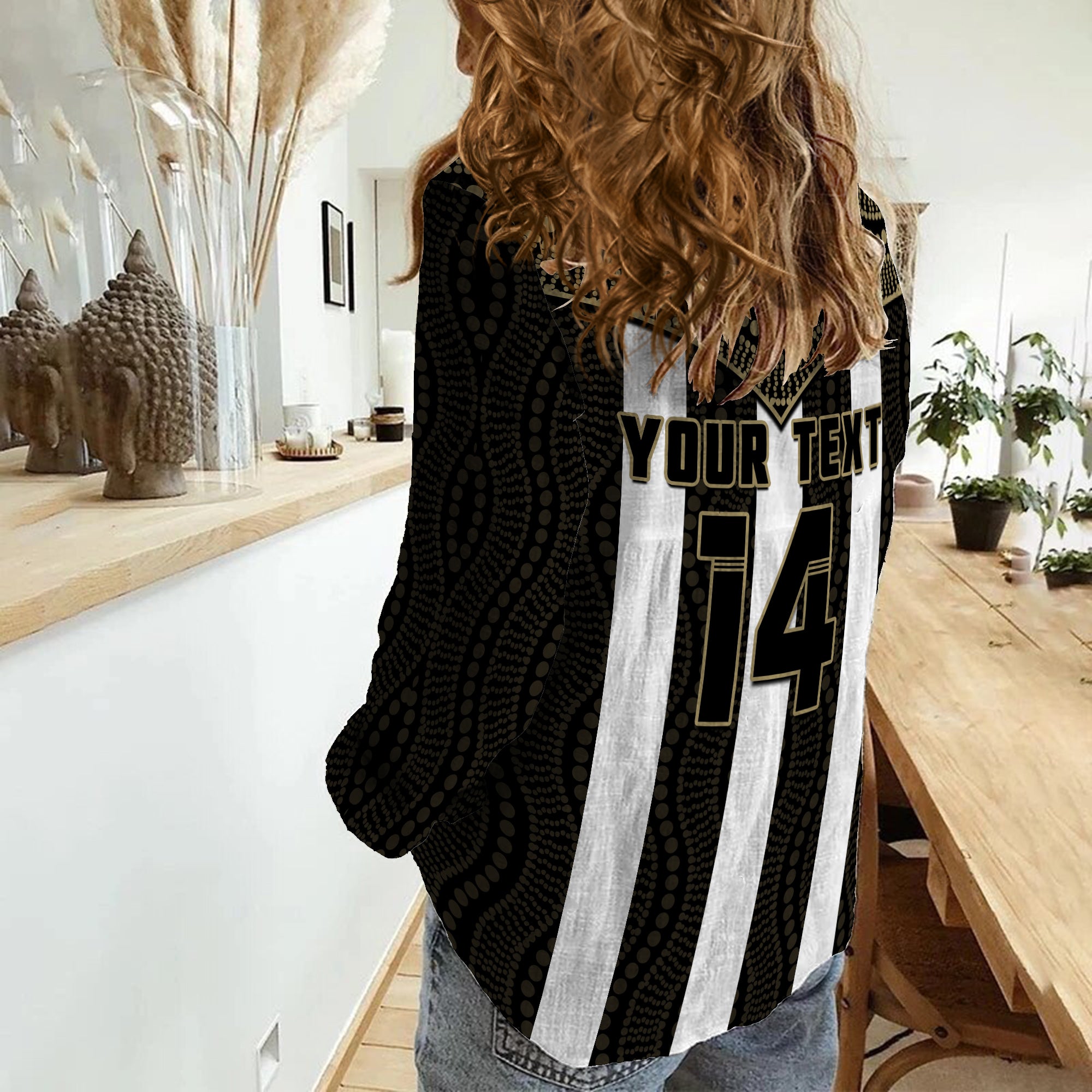 (Custom Text And Number) Magpies Football Women Casual Shirt Collingwood 1892 Indigenous Sporty Style - Vibe Hoodie Shop