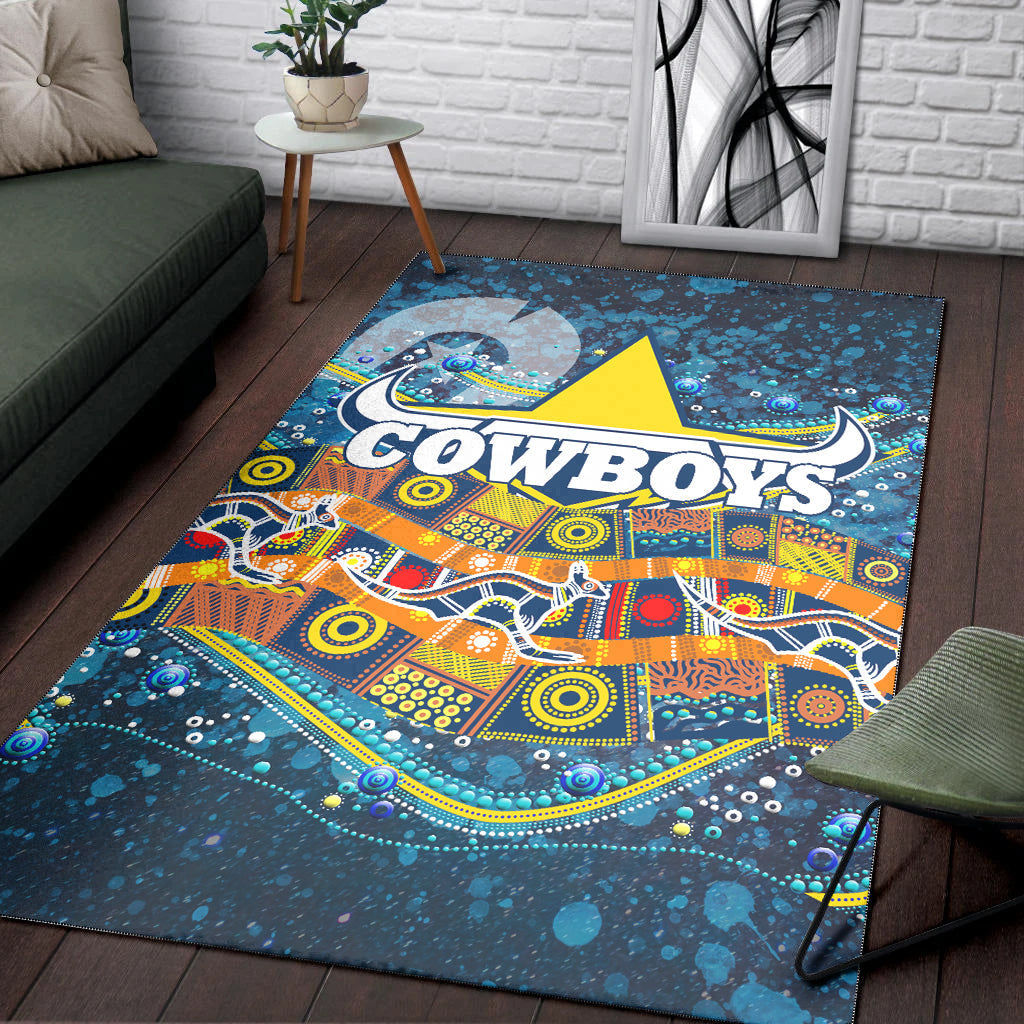 NAIDOC Week Cowboys Area Rug - Aboriginal Dot Painting - - Vibe Hoodie Shop