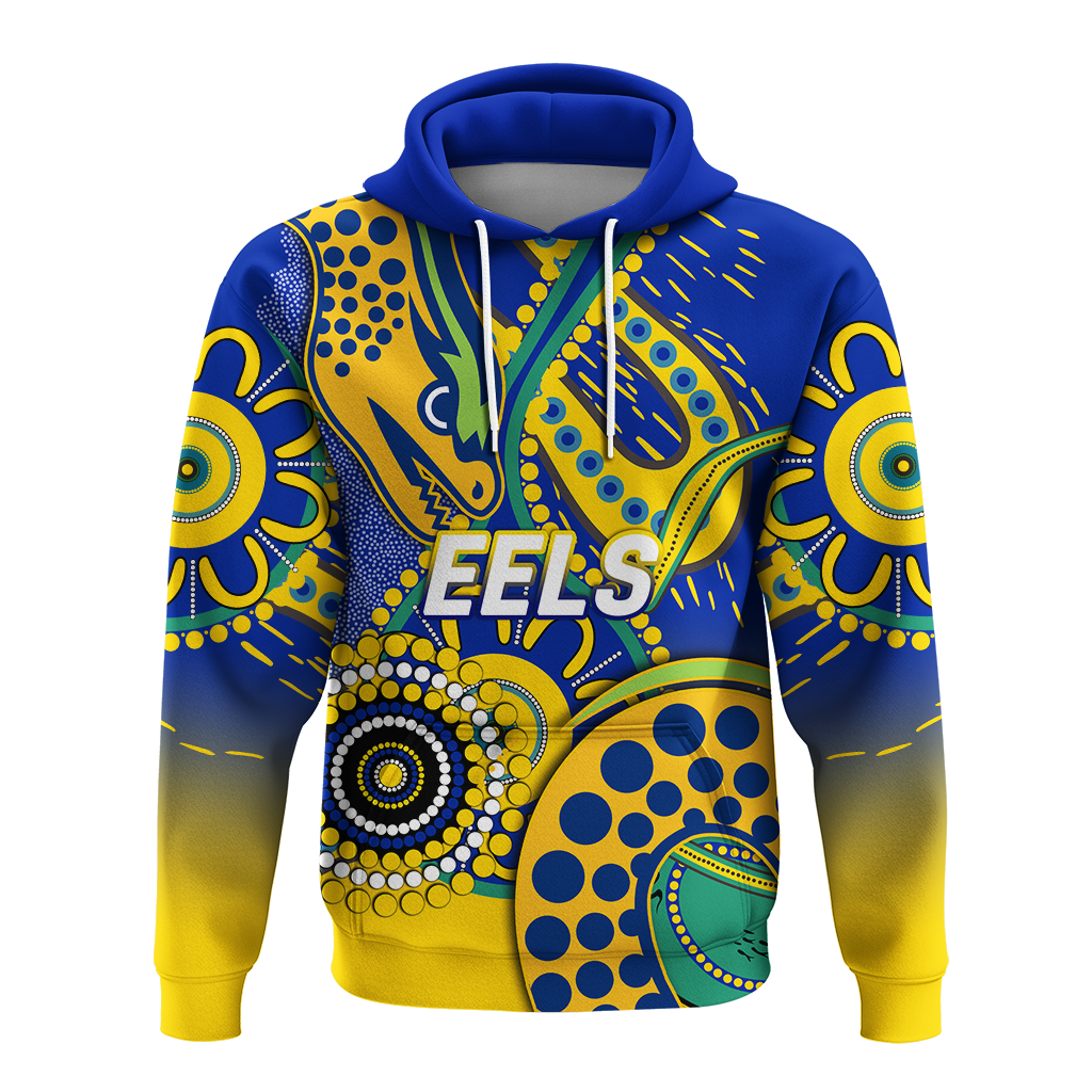 Eels Rugby 2022 Aboriginal Art Hoodie - LT12 - Vibe Hoodie Shop