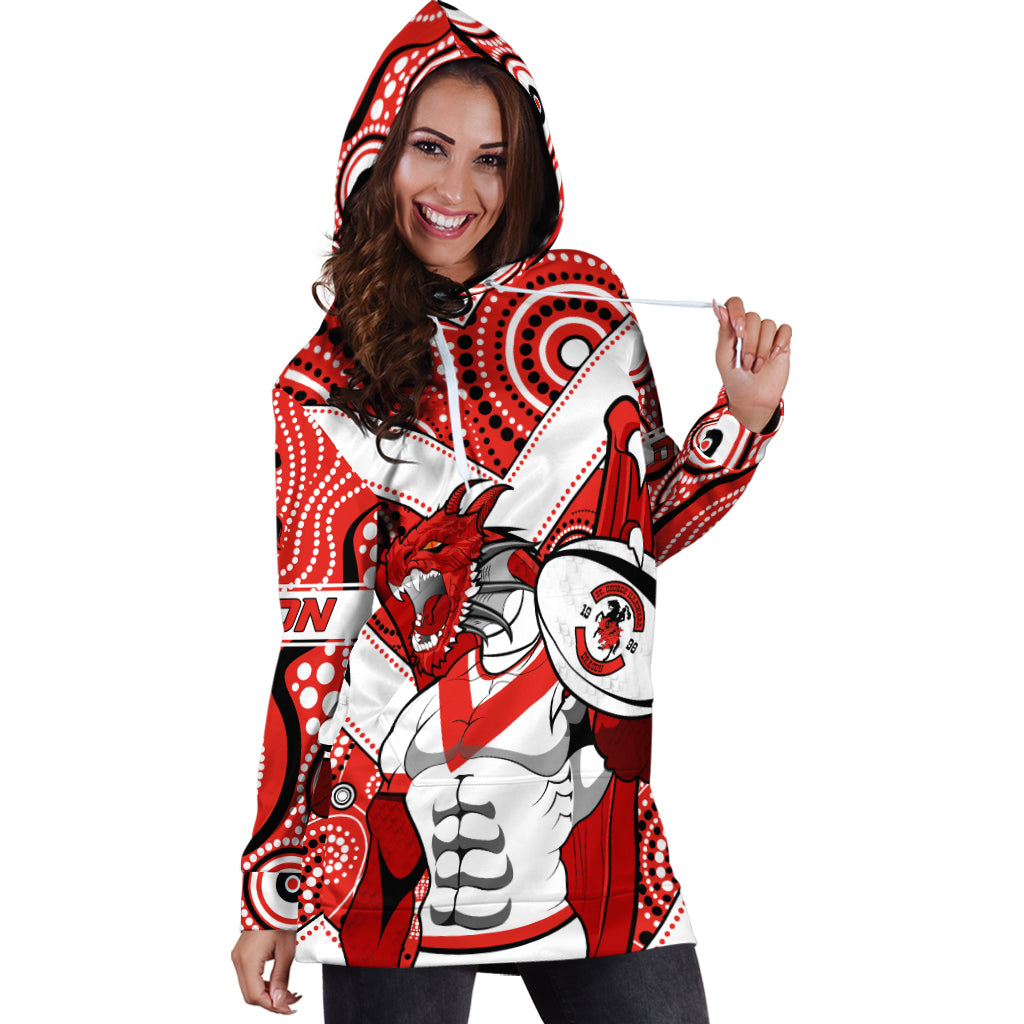 (Custom Personalised) Dragons Rugby Aboriginal St. George Illawarra Hoodie Dress - LT2