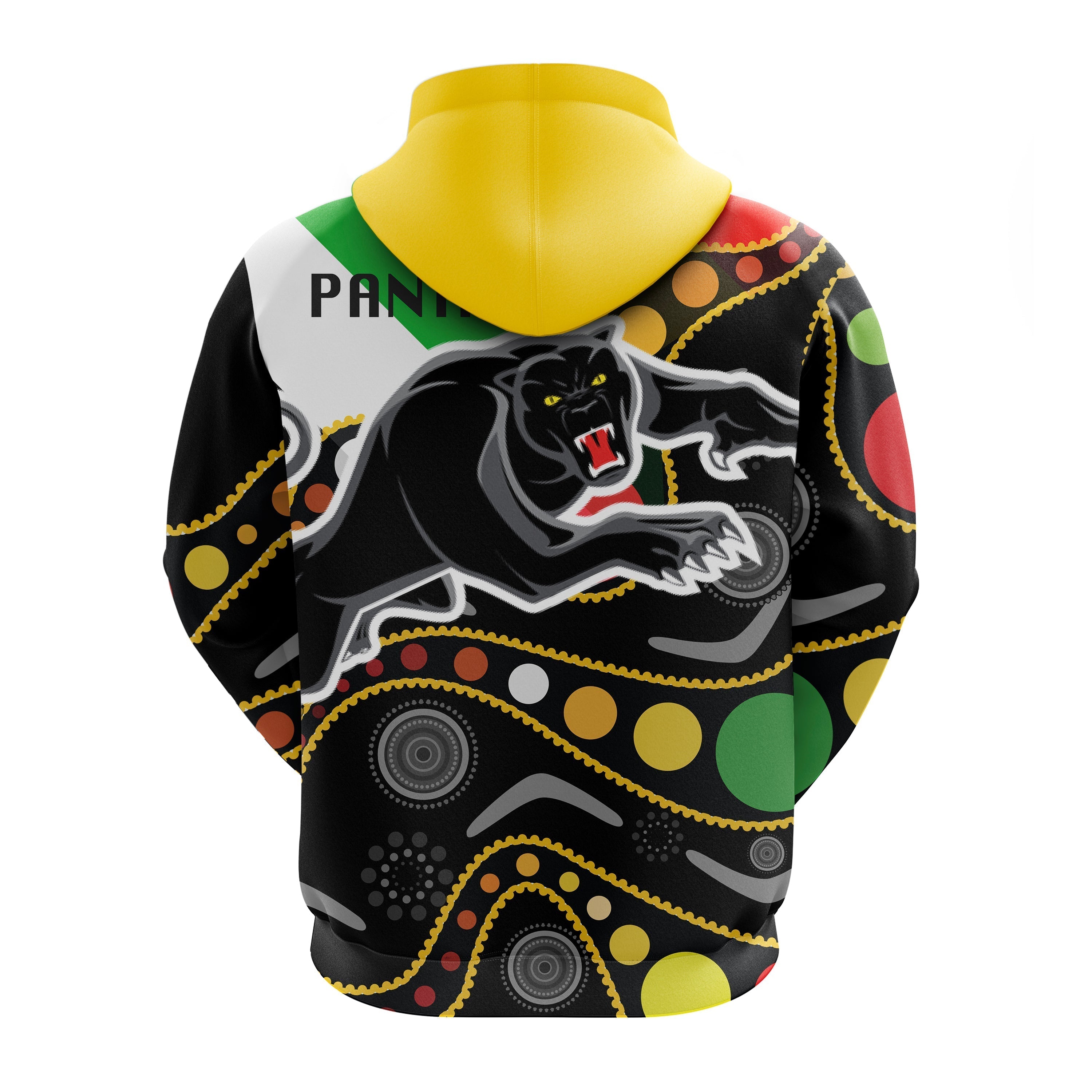 Penrith Panthers Hoodie - Panther With Colors NAIDOC Patterns - LT20 - Vibe Hoodie Shop