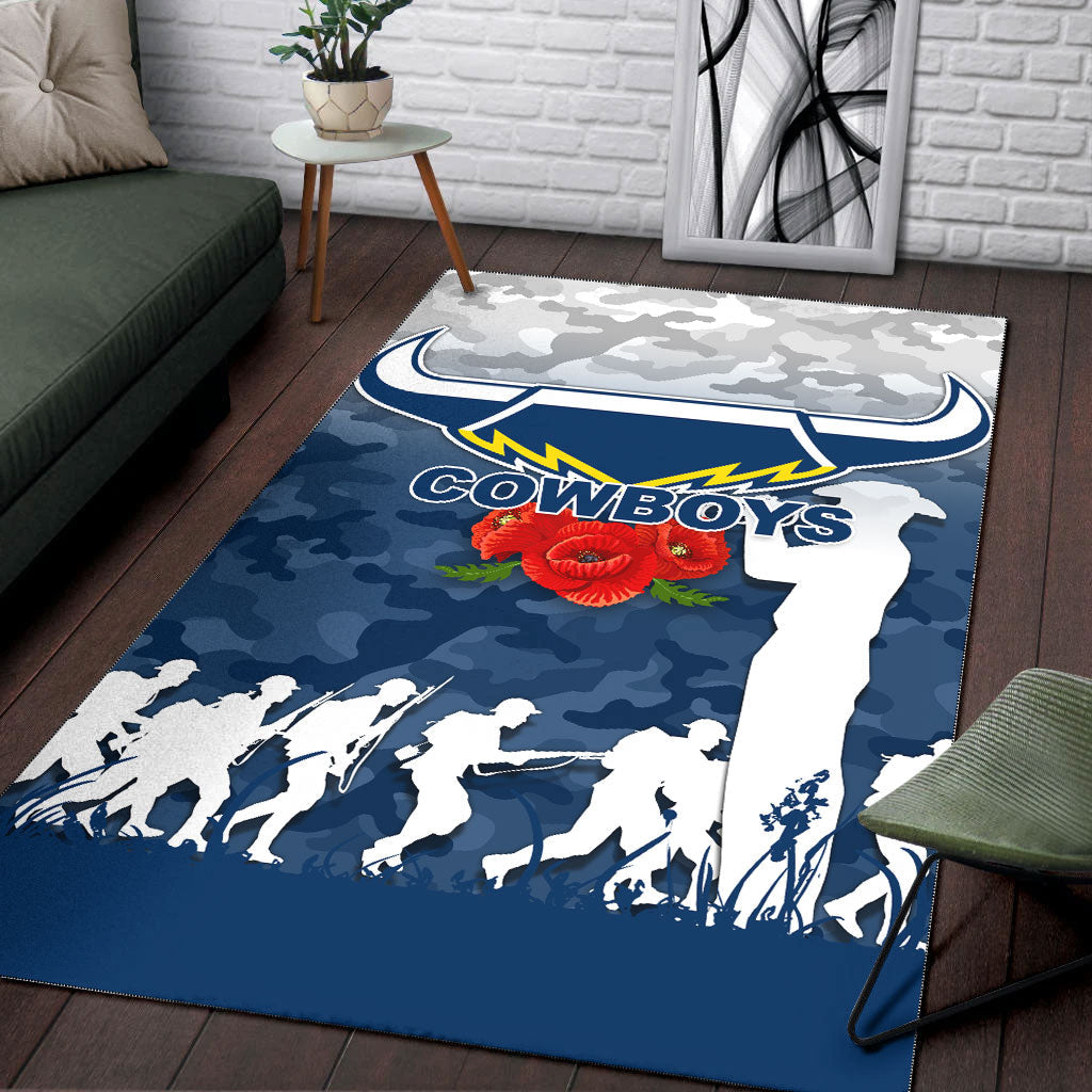 North Queensland Cowboys ANZAC Day Camo Area Rug - - Vibe Hoodie Shop