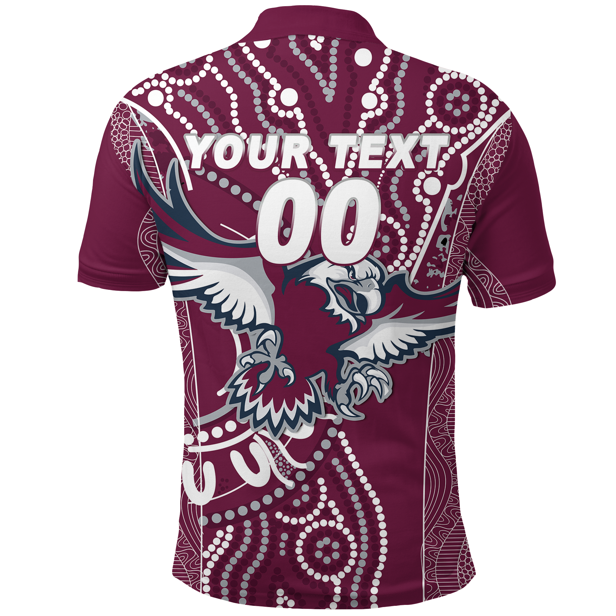 (Custom Personalised) Sea Eagles Rugby 2022 Aboriginal Art Polo Shirt - - Vibe Hoodie Shop