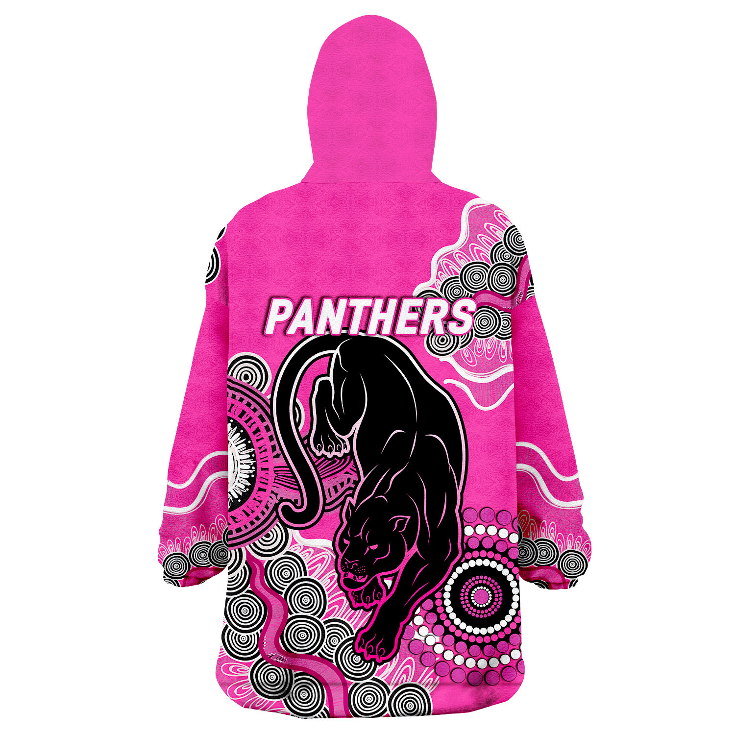 Panthers Rugby 2022 Aboriginal Art Wearable Blanket Hoodie - - Vibe Hoodie Shop