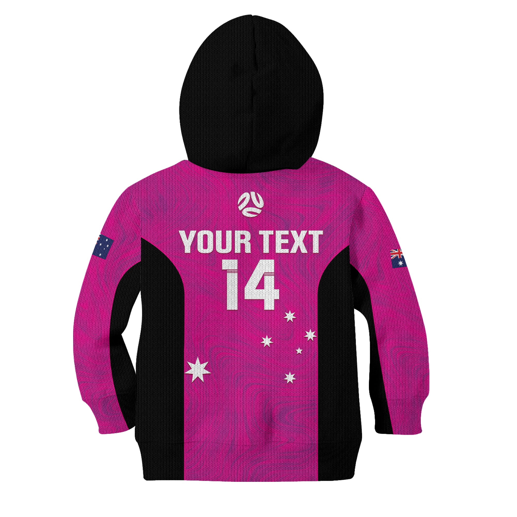 Custom Australia Soccer Kid Hoodie Matildas Go Champions - Pink - Vibe Hoodie Shop