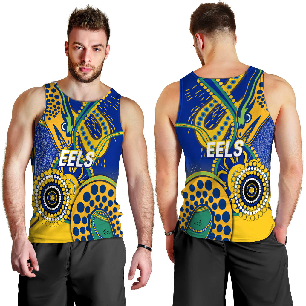 Eels Rugby 2022 Aboriginal Art Men Tank Top - - Vibe Hoodie Shop