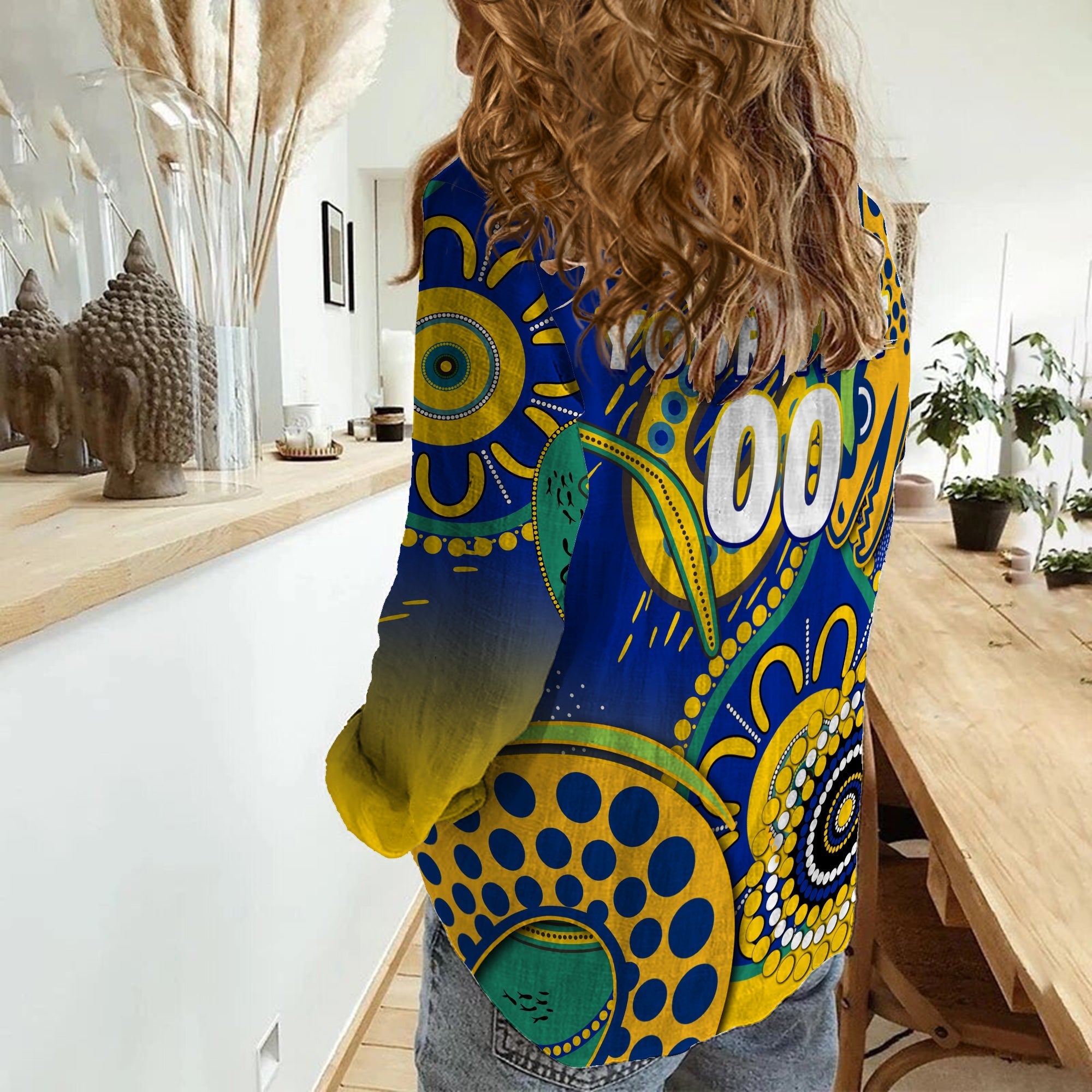 (Custom Personalised) Eels Rugby 2022 Aboriginal Art Women Casual Shirt - - Vibe Hoodie Shop