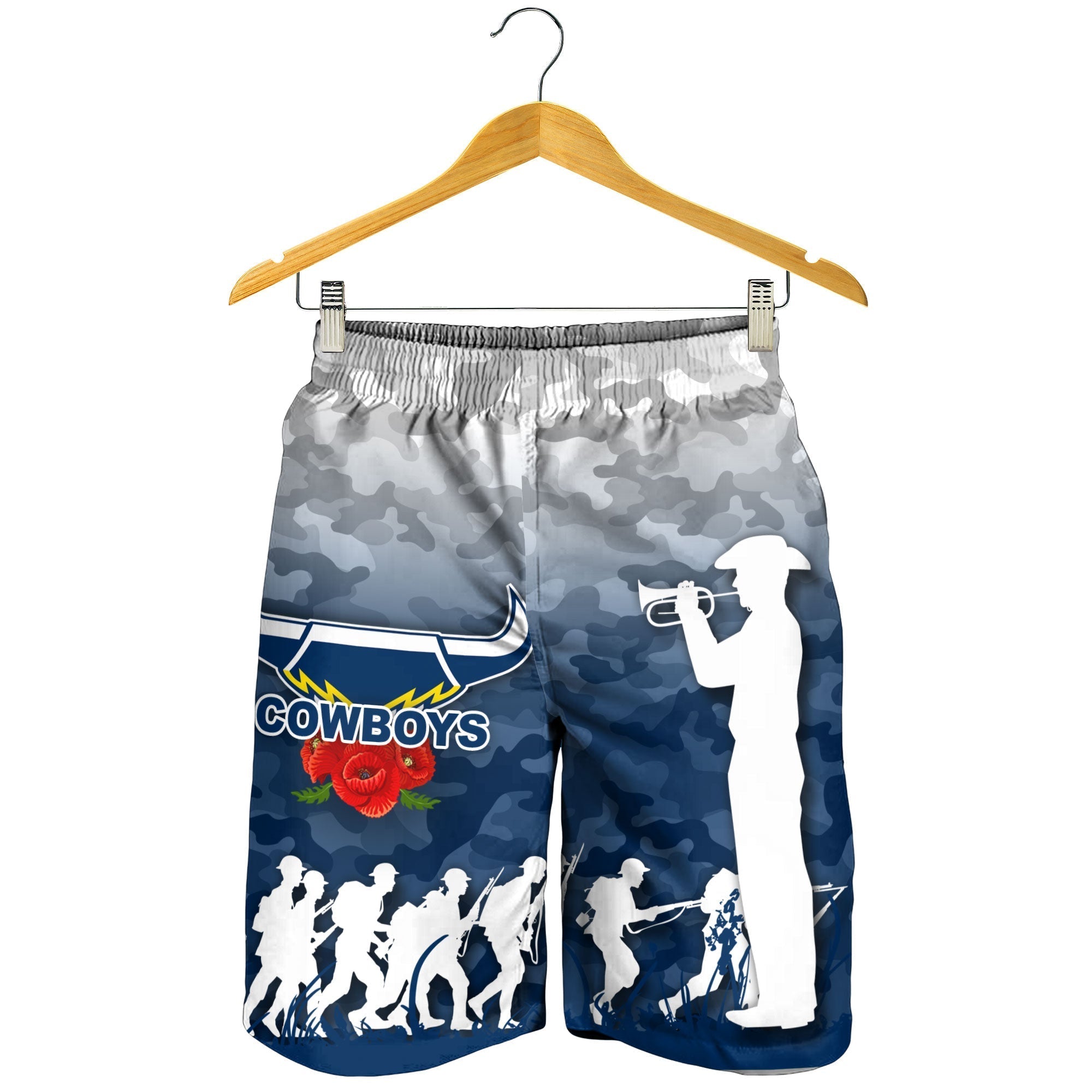 North Queensland Cowboys ANZAC Day Camo Men Short - - Vibe Hoodie Shop