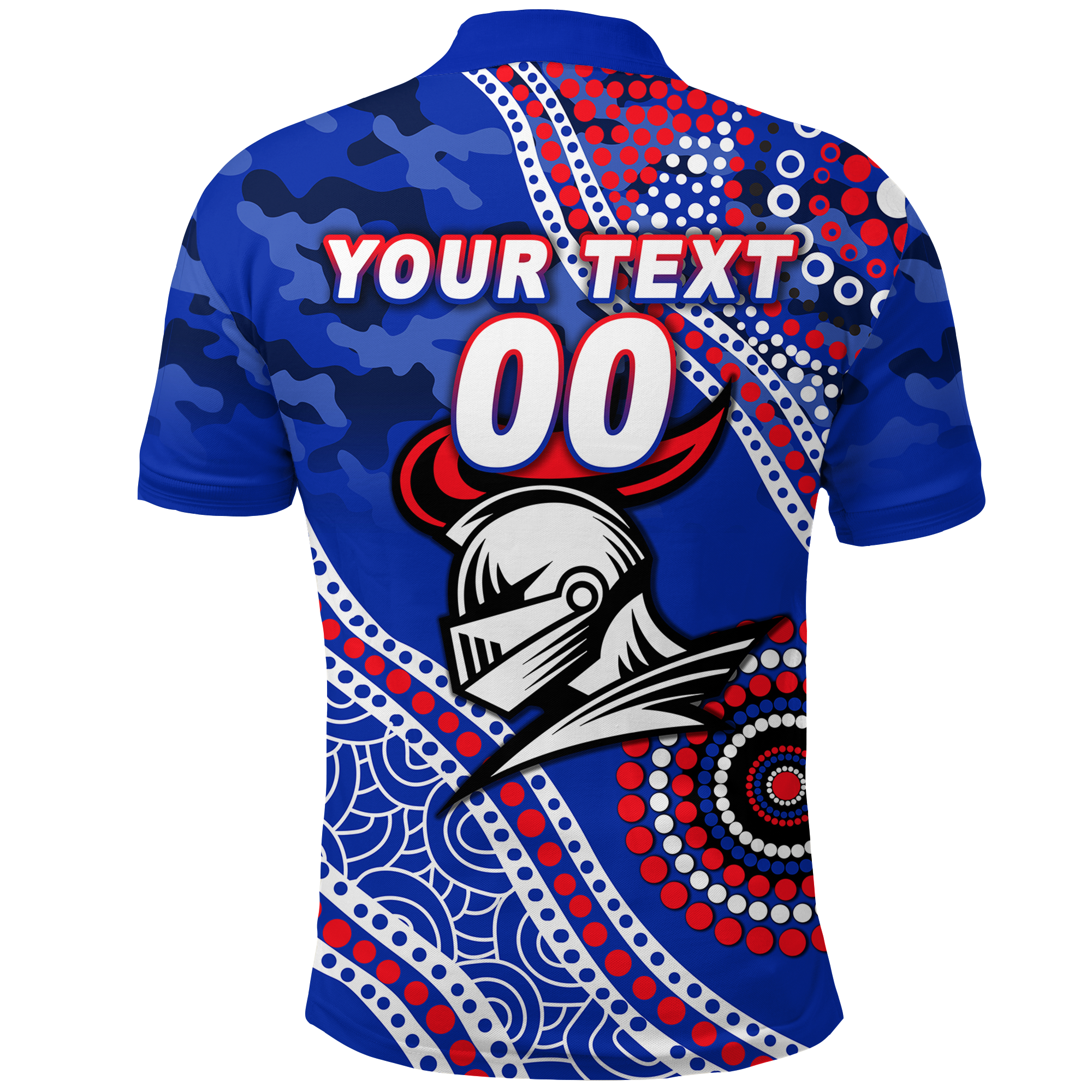 (Custom Personalised) Knights Rugby Camouflage Indigenous Art Polo Shirt - - Vibe Hoodie Shop