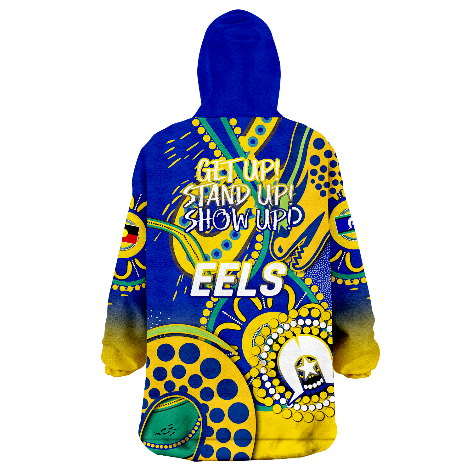 Eels Rugby NAIDOC 2022 Aboriginal Wearable Blanket Hoodie - - Vibe Hoodie Shop