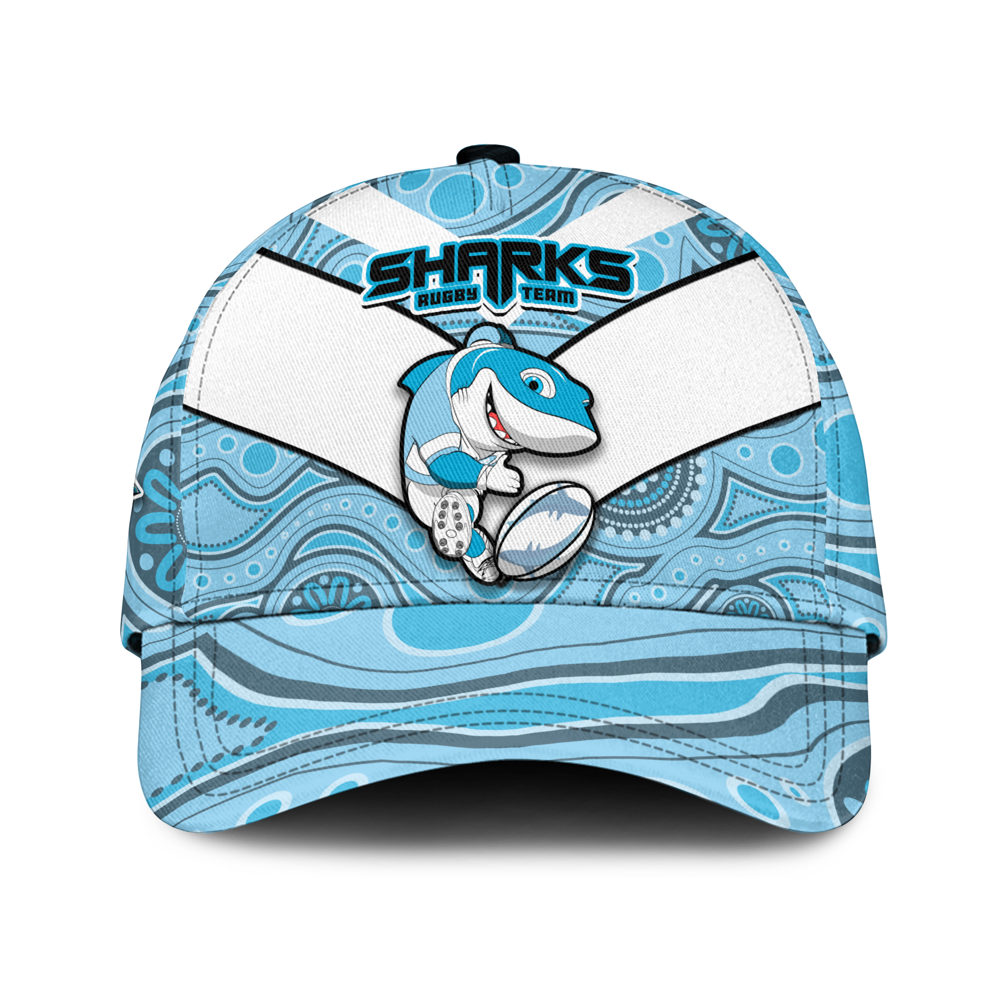 (Custom Personalised) Sharks Rugby Cronulla Australian Aboriginal Cap - - Vibe Hoodie Shop