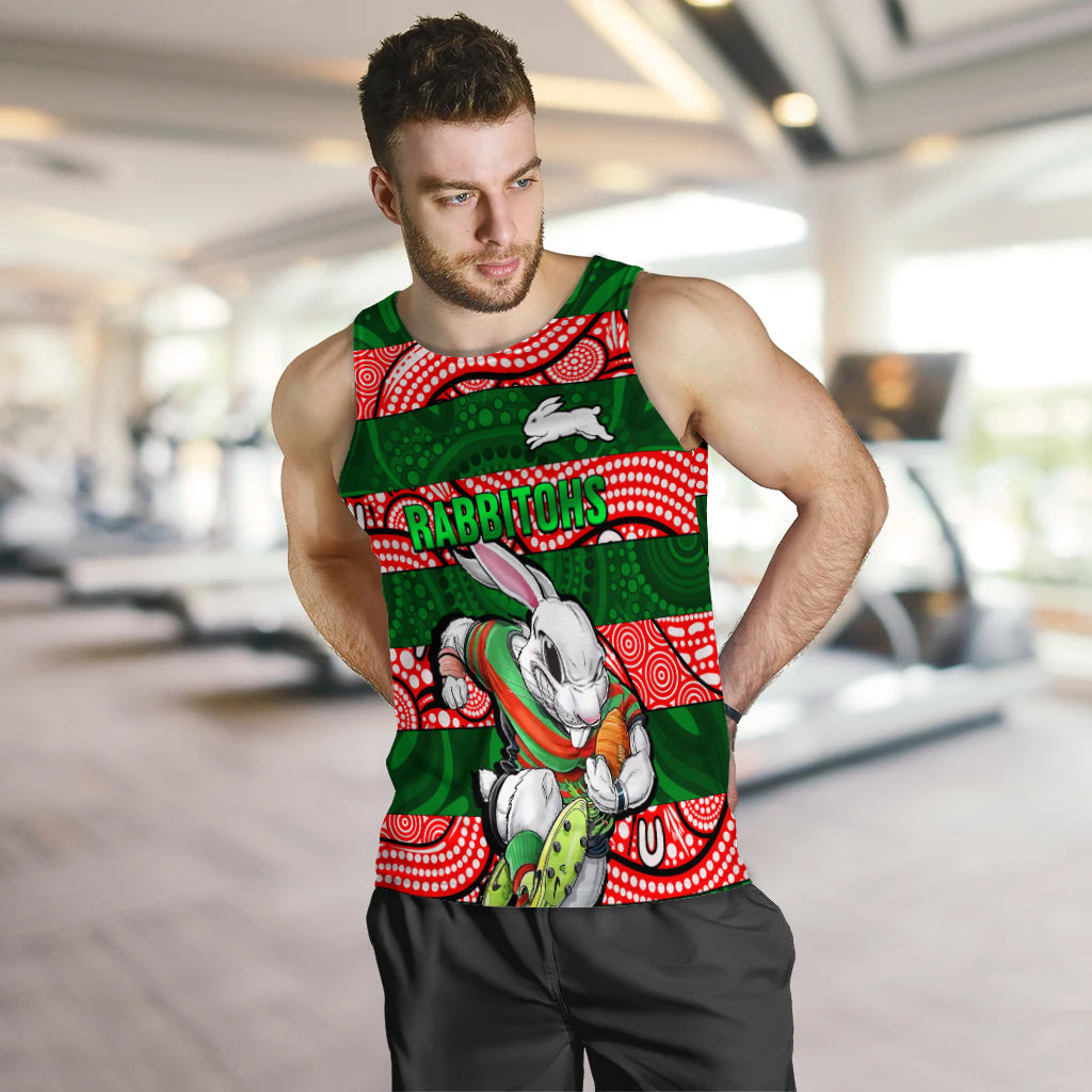 (Custom Personalised) Rabbitohs Rugby The Bunnies Aboriginal Men Tank Top - - Vibe Hoodie Shop