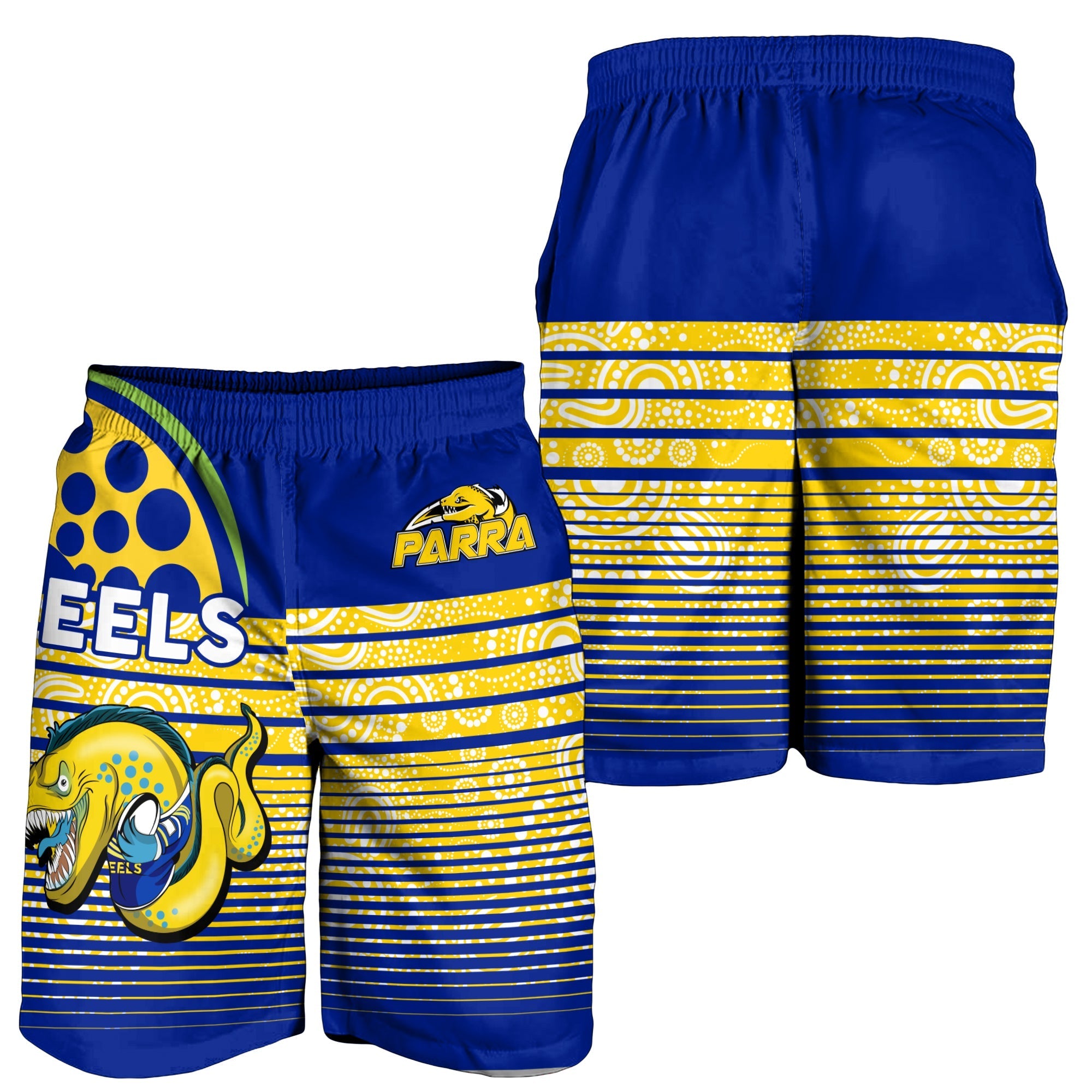 Eels Rugby Parra Aboriginal Blue And Gold Men Short - - Vibe Hoodie Shop