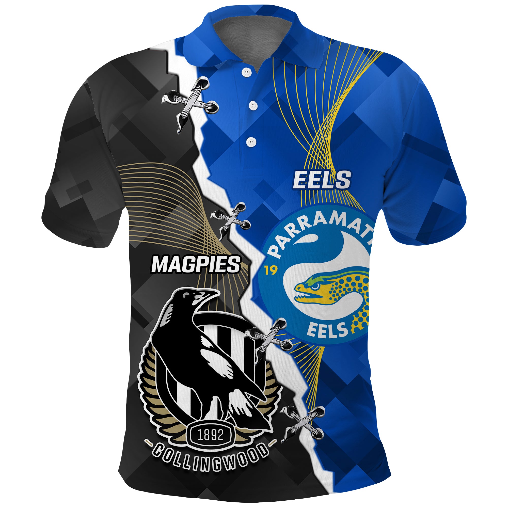 CUSTOMER REQUEST- Magpies and Eels - 01/11/2024 - Polo Shirt - - Vibe Hoodie Shop
