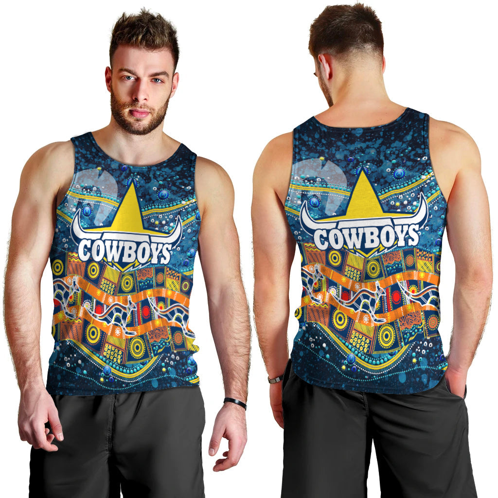 NAIDOC Week Cowboys Men's Tank Top - Aboriginal Dot Painting - - Vibe Hoodie Shop