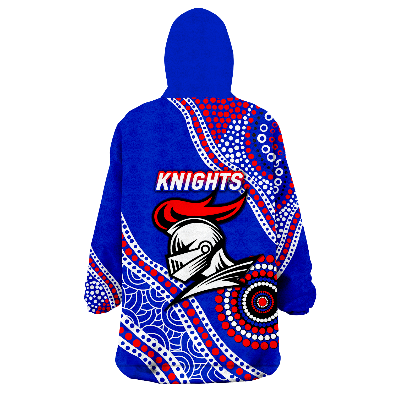 Knights Rugby 2022 Aboriginal Art Wearable Blanket Hoodie - - Vibe Hoodie Shop