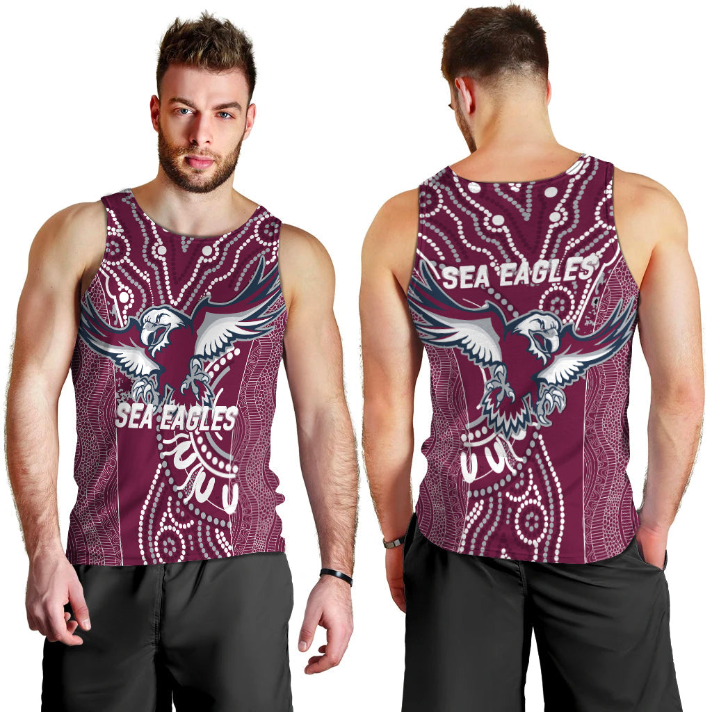 Sea Eagles Rugby 2022 Aboriginal Art Men Tank Top - - Vibe Hoodie Shop