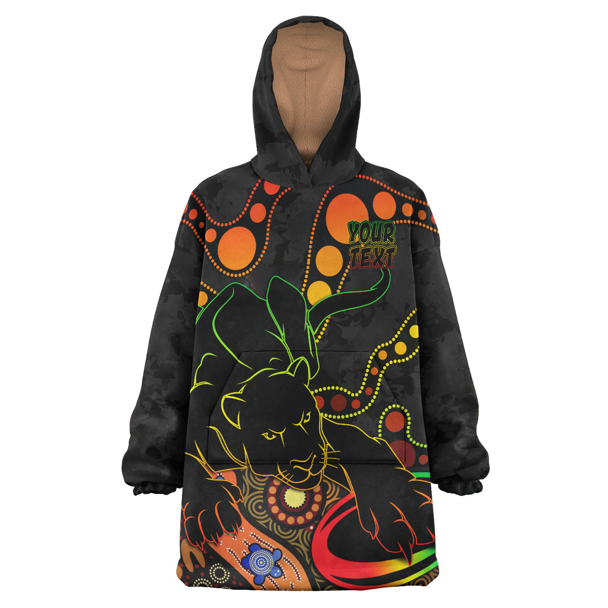 Penrith Panthers Rugby Snug Hoodie - Custom Penrith Panthers Aboriginal Snug Hoodie RLT14 - Vibe Hoodie Shop