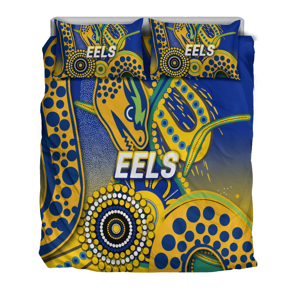 Eels Rugby 2022 Aboriginal Art Bedding Set - - Vibe Hoodie Shop