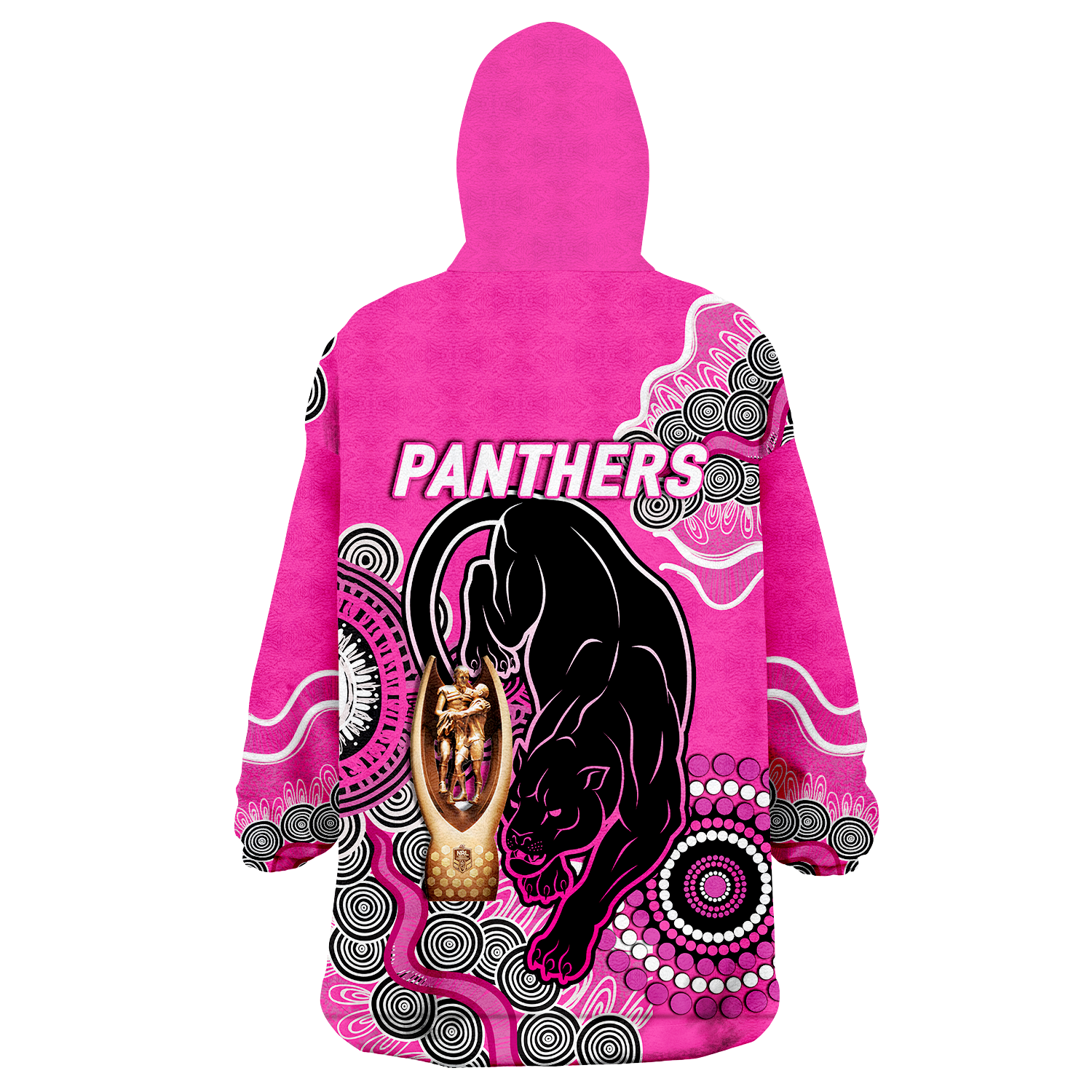 Panthers Rugby Premiers 2022 Aboriginal Art Wearable Blanket Hoodie - - Vibe Hoodie Shop