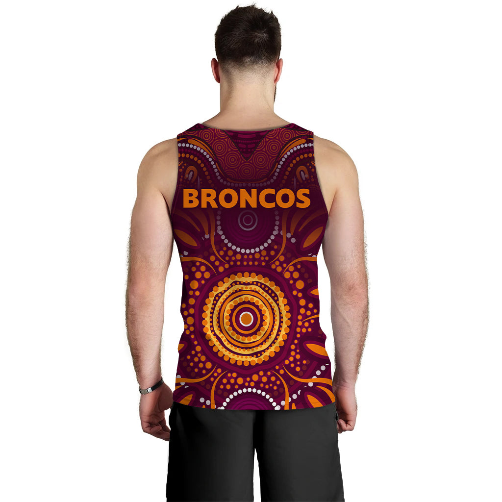 Broncos Rugby Aboriginal Pattern Men Tank Top - LT2