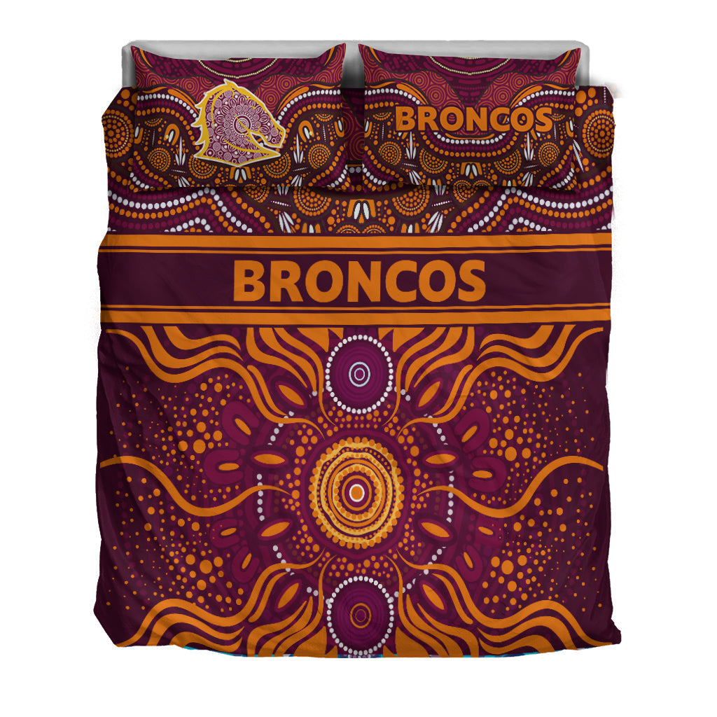 Broncos Rugby Aboriginal Pattern Bedding Set - LT2