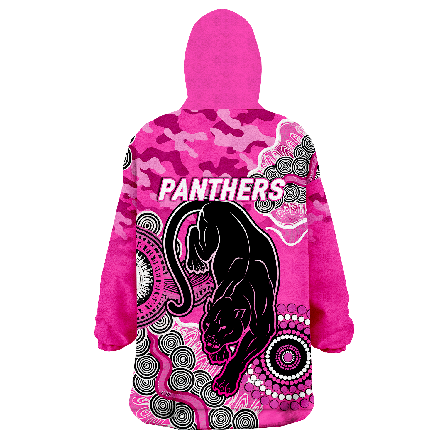 Panthers Rugby ANZAC Day Camouflage Indigenous Art Wearable Blanket Hoodie - - Vibe Hoodie Shop