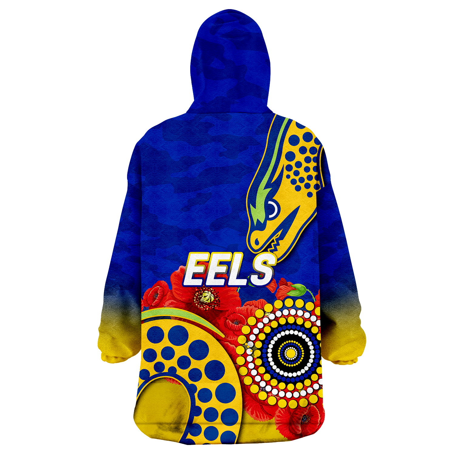 Eels Rugby Anzac Aboriginal Wearable Blanket Hoodie - - Vibe Hoodie Shop