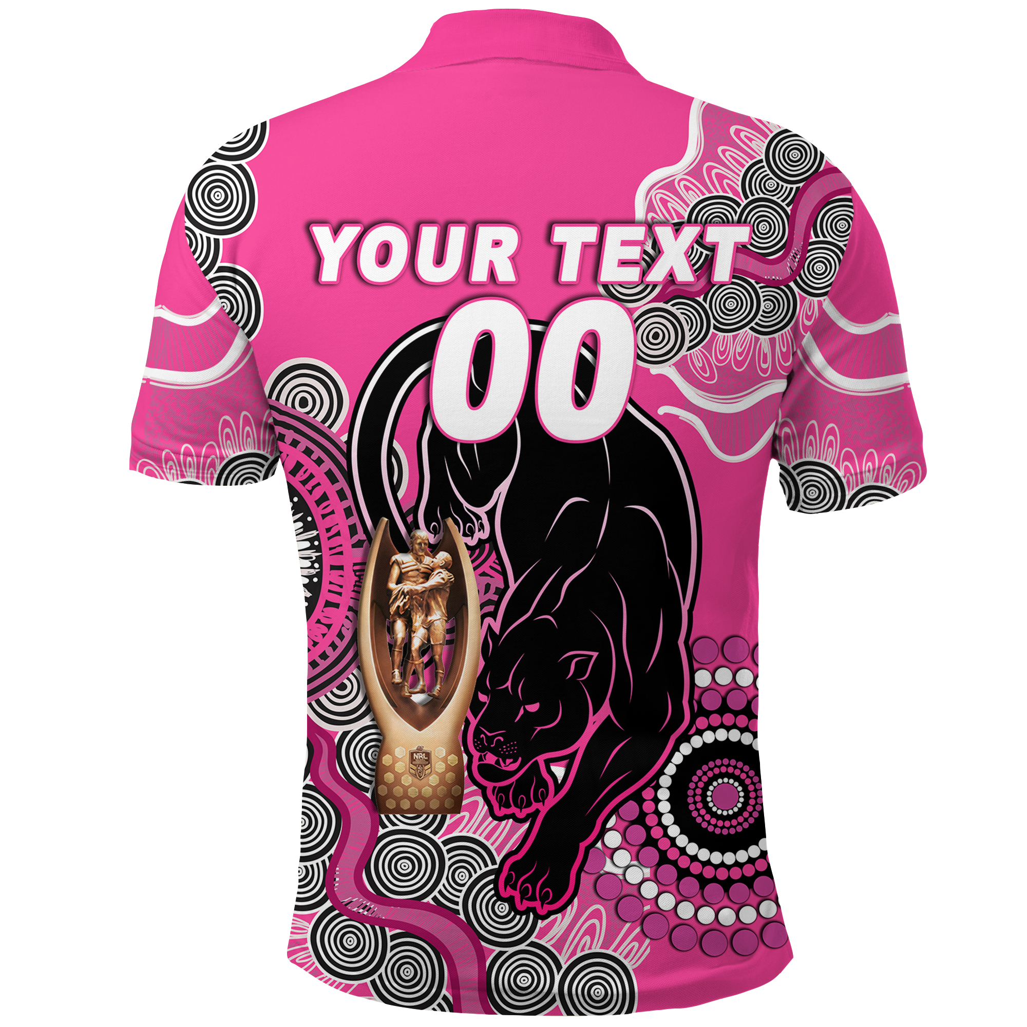 (Custom Personalised) Panthers Rugby Premiers 2022 Aboriginal Art Polo Shirt - - Vibe Hoodie Shop