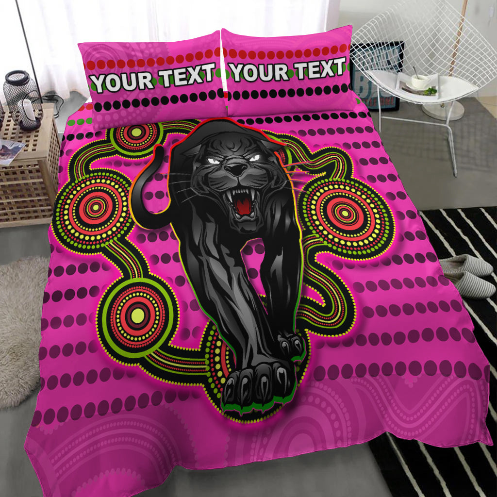 (Custom Personalised) Panthers Indigenous Bedding Set Version Pink Alternate - Vibe Hoodie Shop