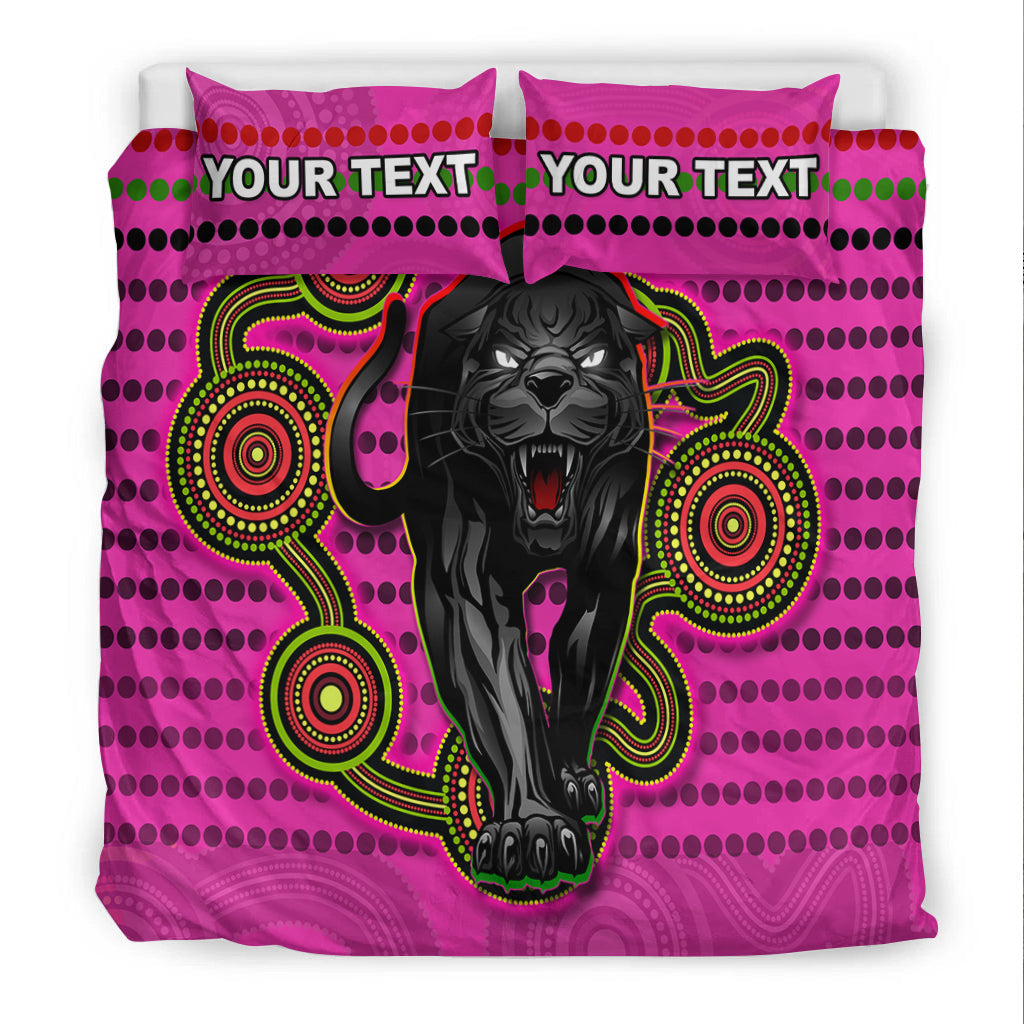 (Custom Personalised) Panthers Indigenous Bedding Set Version Pink Alternate - Vibe Hoodie Shop