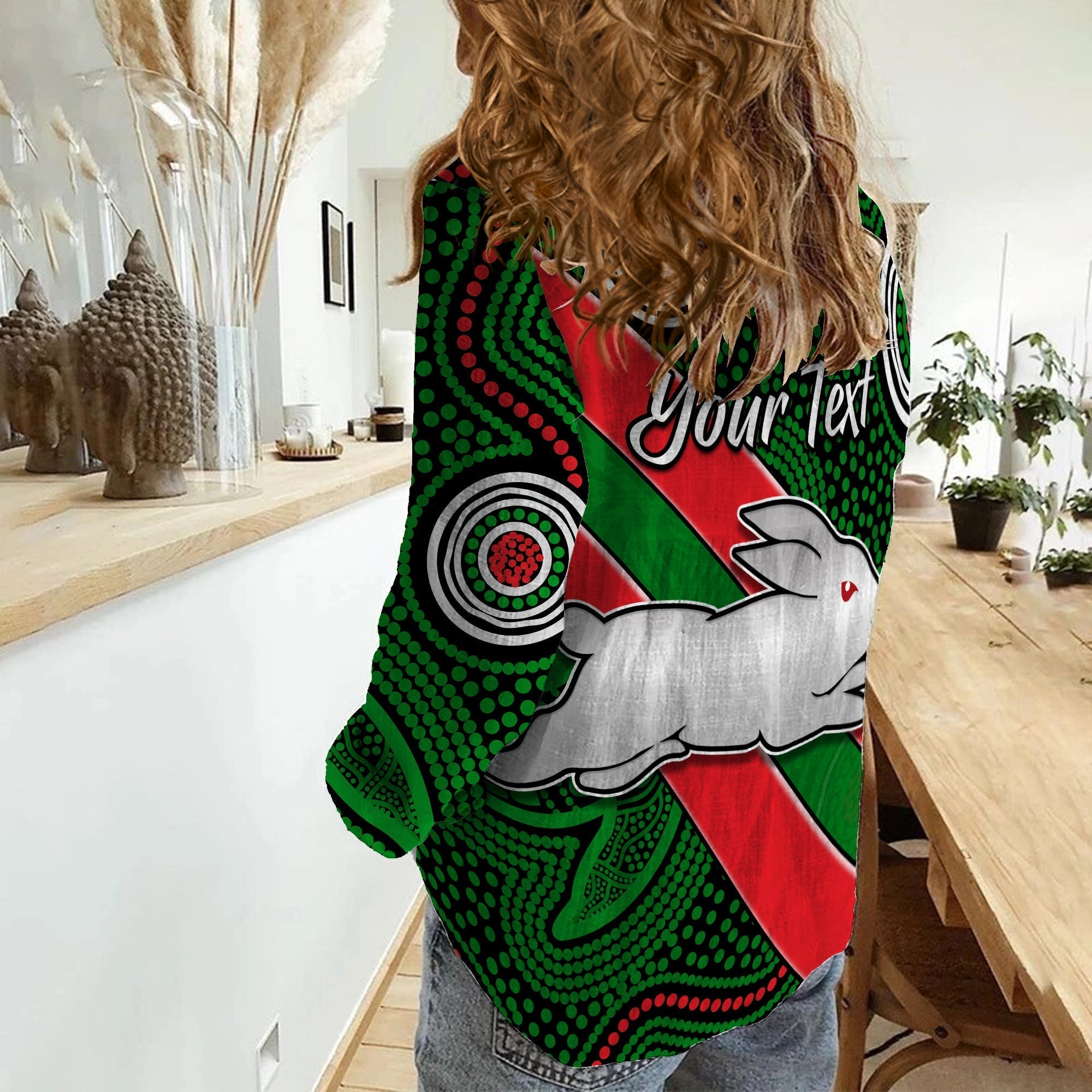 (Custom Personalised) Rabbitohs Indigenous Women Casual Shirt Brave - Vibe Hoodie Shop