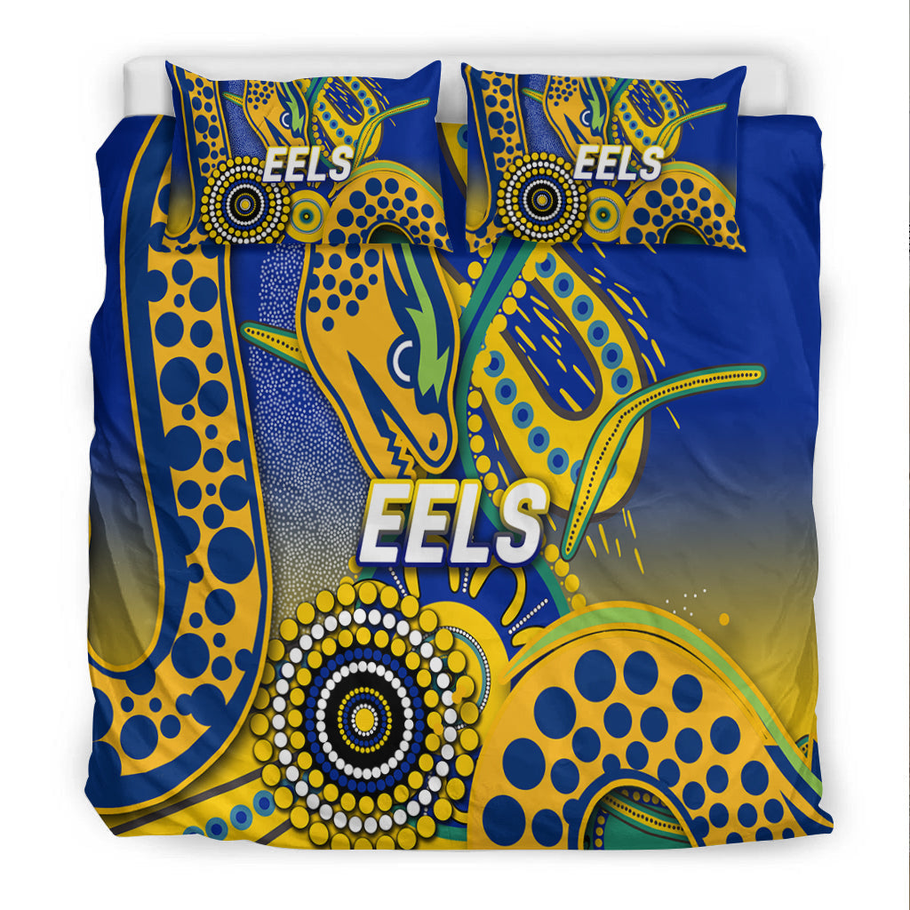 Eels Rugby 2022 Aboriginal Art Bedding Set - - Vibe Hoodie Shop