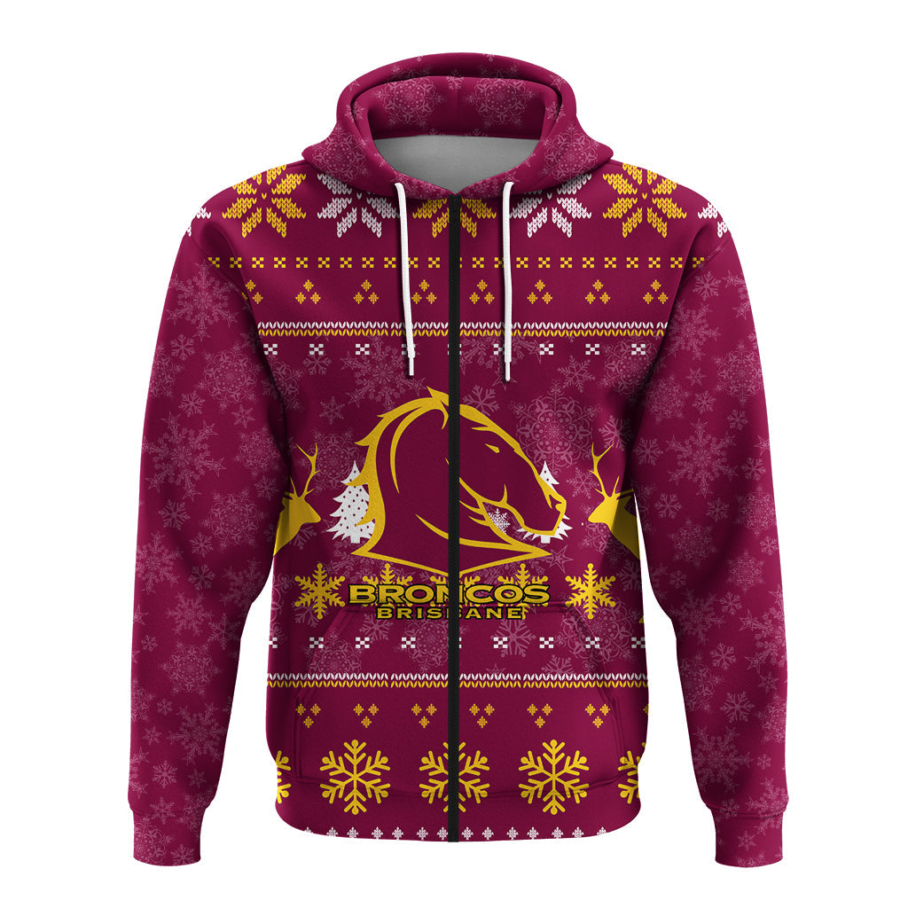 Brisbane Broncos Hoodie - Christmas Ugly Style - LT12 - Vibe Hoodie Shop