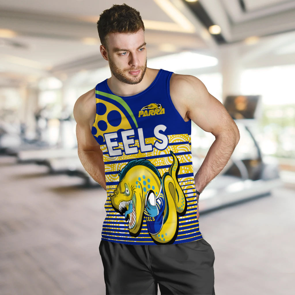Eels Rugby Parra Aboriginal Blue And Gold Men Tank Top - - Vibe Hoodie Shop
