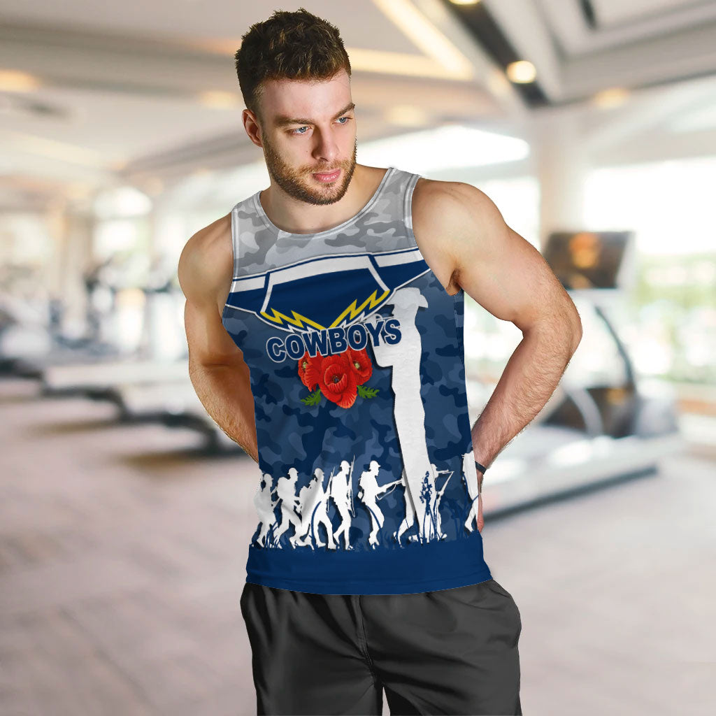 North Queensland Cowboys ANZAC Day Camo Men Tank Top - - Vibe Hoodie Shop
