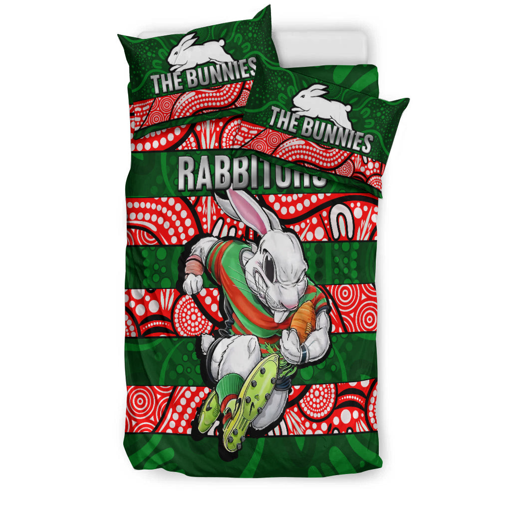 Rabbitohs Rugby The Bunnies Aboriginal Bedding Set - - Vibe Hoodie Shop