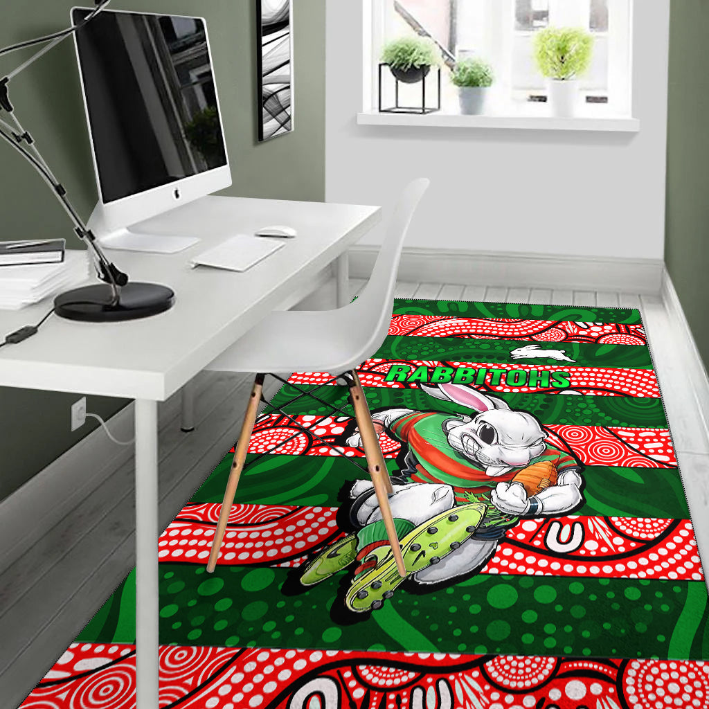 Rabbitohs Rugby The Bunnies Aboriginal Area Rug - - Vibe Hoodie Shop