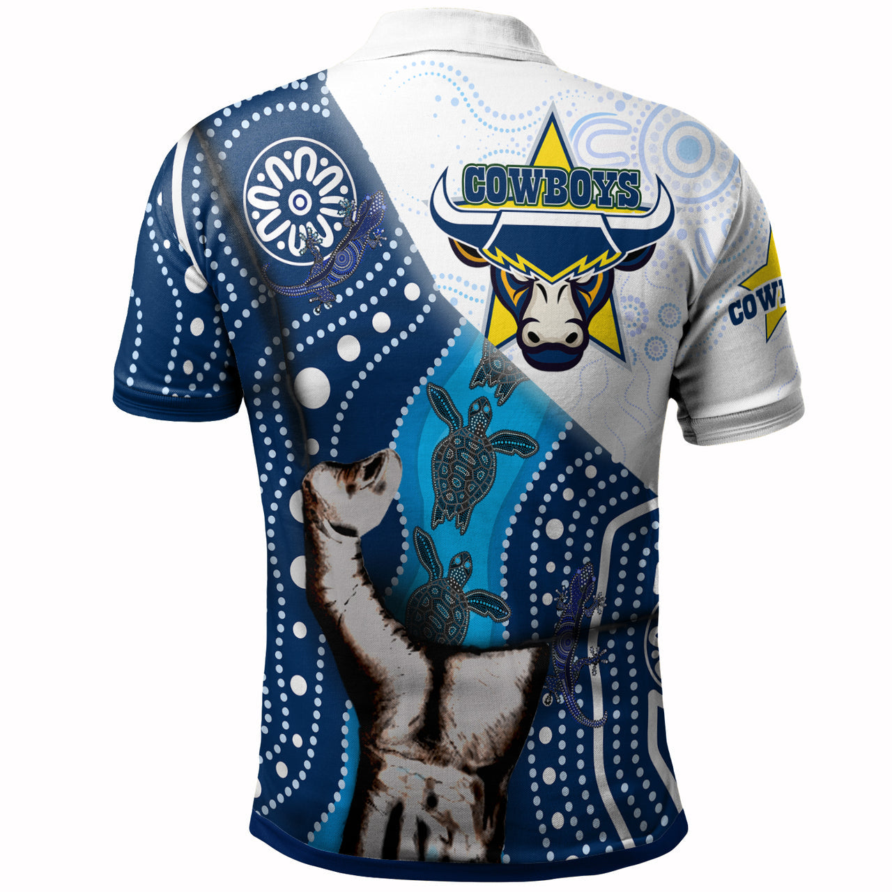 Cowboys Rugby Aboriginal Custom Patronage Polo Shirt - North Queensland Cowboys Bloods In My Veins LT10 - Vibe Hoodie Shop