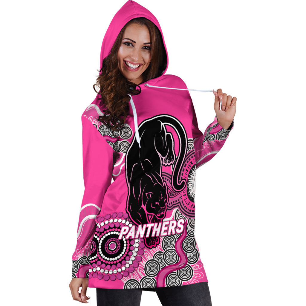 Panthers Rugby 2022 Aboriginal Art Hoodie Dress - - Vibe Hoodie Shop