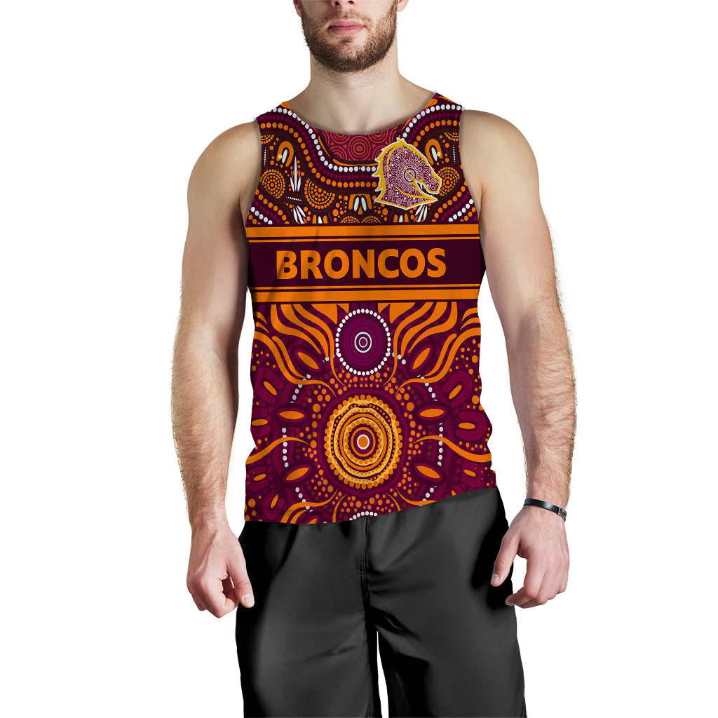 Broncos Rugby Aboriginal Pattern Men Tank Top - LT2