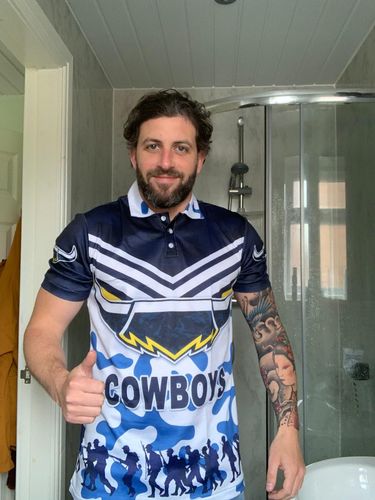 North Queensland Cowboys Polo Shirt ANZAC Day Camouflage Vibes - White - Vibe Hoodie Shop