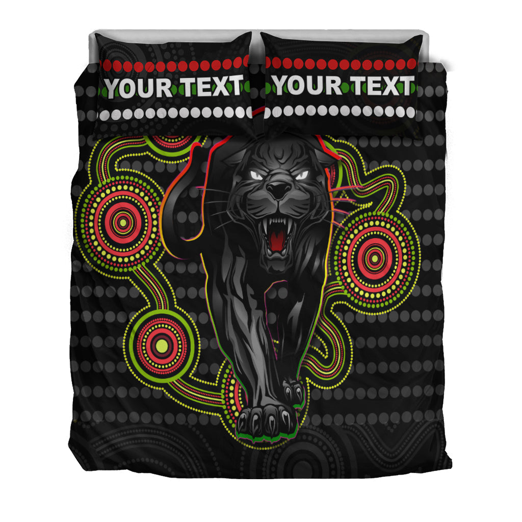 (Custom Personalised) Panthers Indigenous Bedding Set Version Black Alternate - Vibe Hoodie Shop