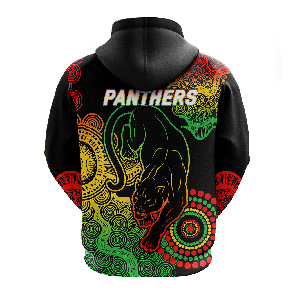 Panthers Rugby 2022 Aboriginal Art Black Hoodie - LT12 - Vibe Hoodie Shop