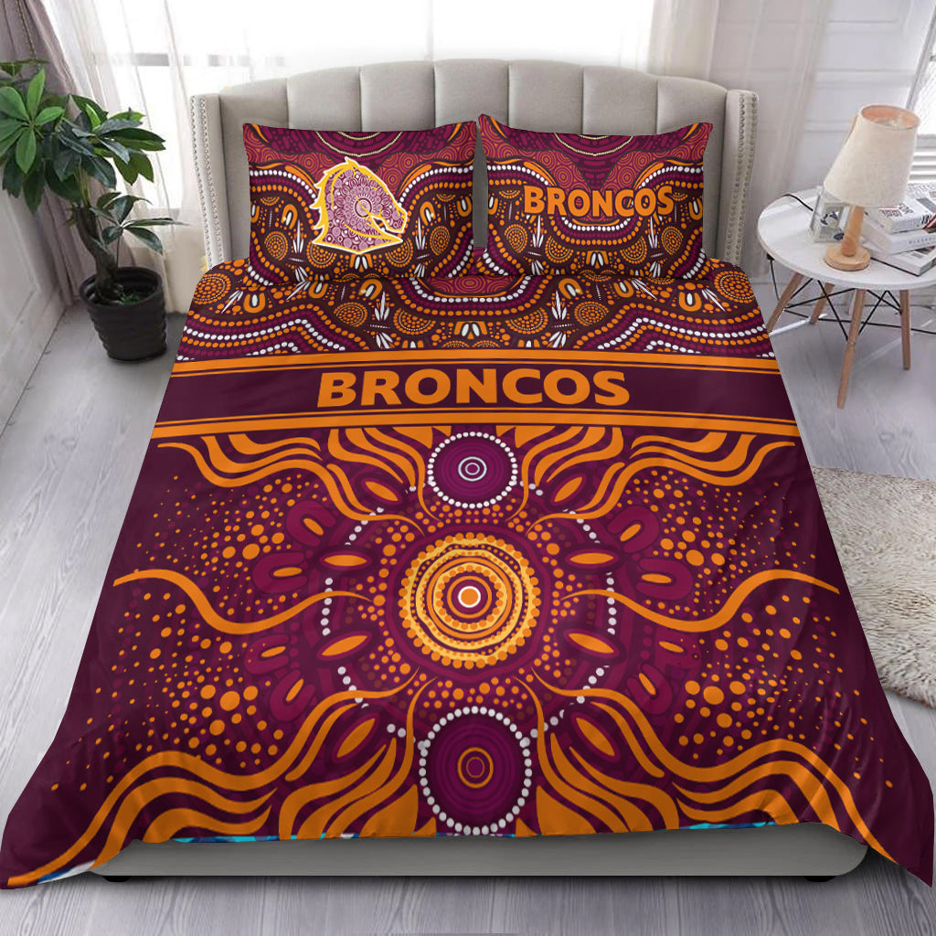 Broncos Rugby Aboriginal Pattern Bedding Set - LT2