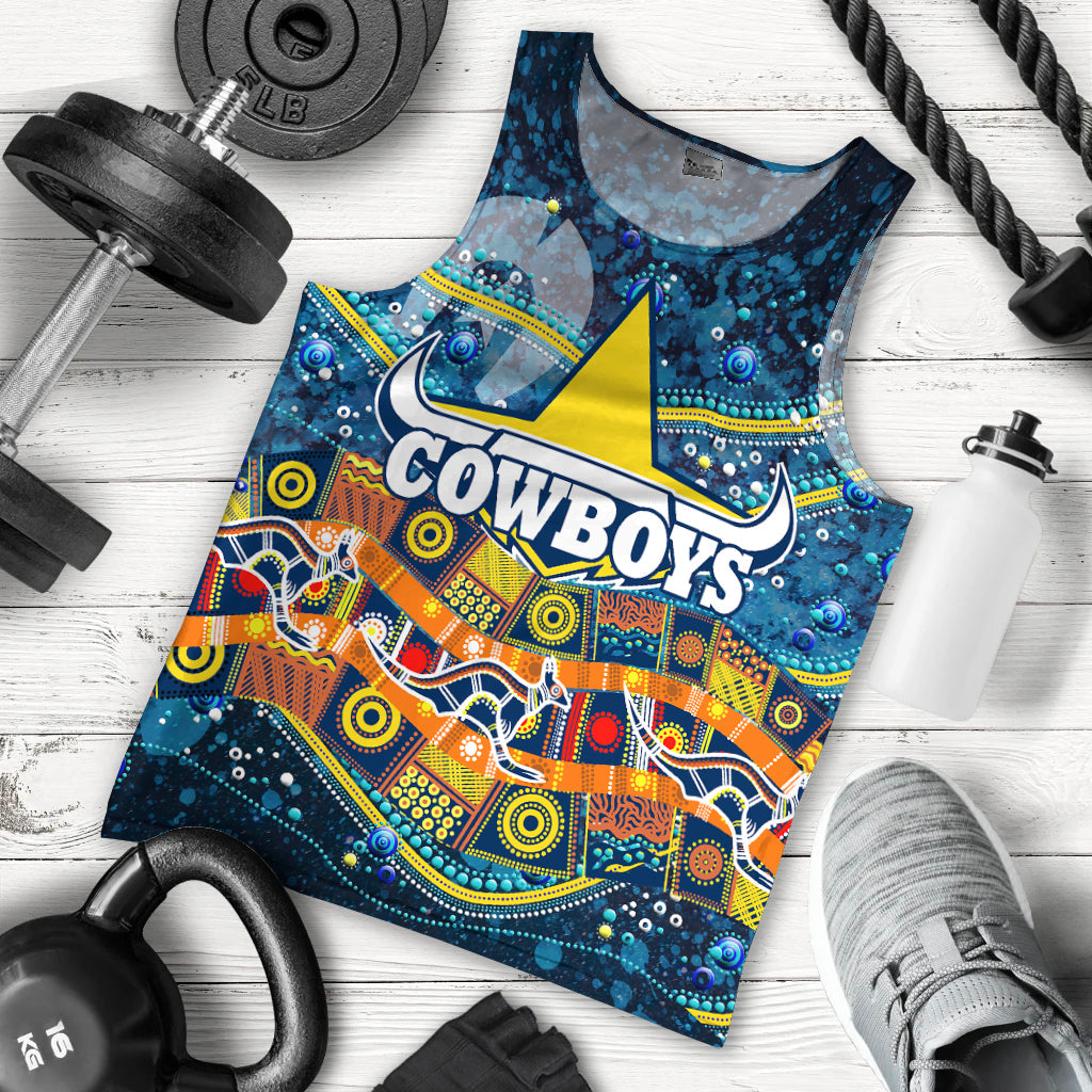 NAIDOC Week Cowboys Men's Tank Top - Aboriginal Dot Painting - - Vibe Hoodie Shop