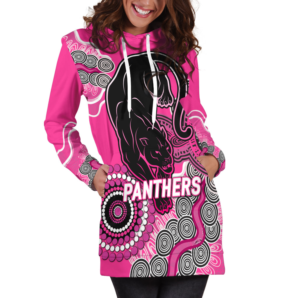 Panthers Rugby 2022 Aboriginal Art Hoodie Dress - - Vibe Hoodie Shop