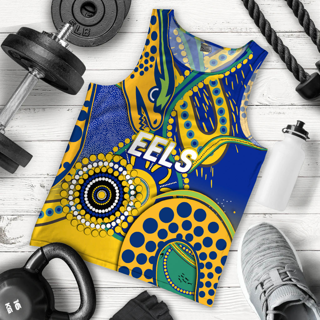 Eels Rugby 2022 Aboriginal Art Men Tank Top - - Vibe Hoodie Shop