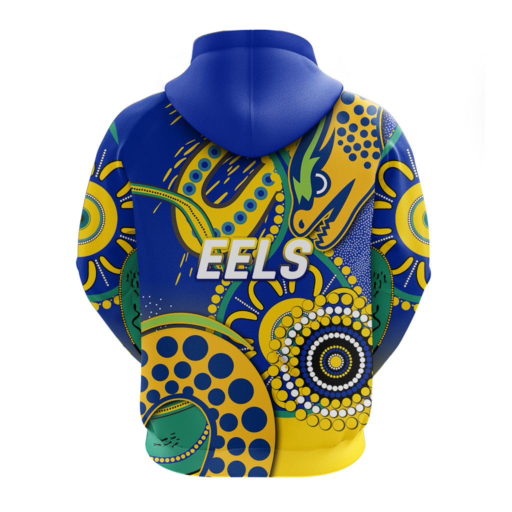 Eels Rugby 2022 Aboriginal Art Hoodie - LT12 - Vibe Hoodie Shop