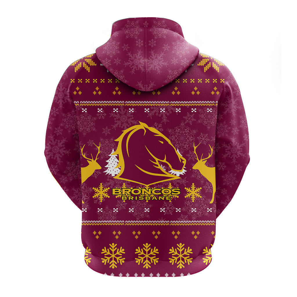 Brisbane Broncos Hoodie - Christmas Ugly Style - LT12 - Vibe Hoodie Shop